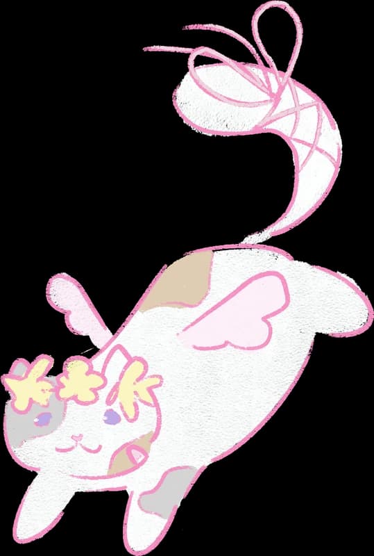 Delilah, Pagehealing's calico cat mascot, leaping